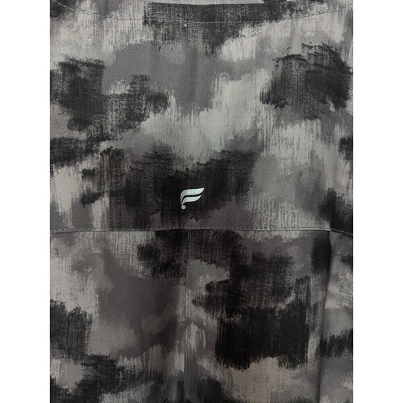 Fabletics Scrub Top Womens Large Black Tie Dye Performance - Picture 6 of 12